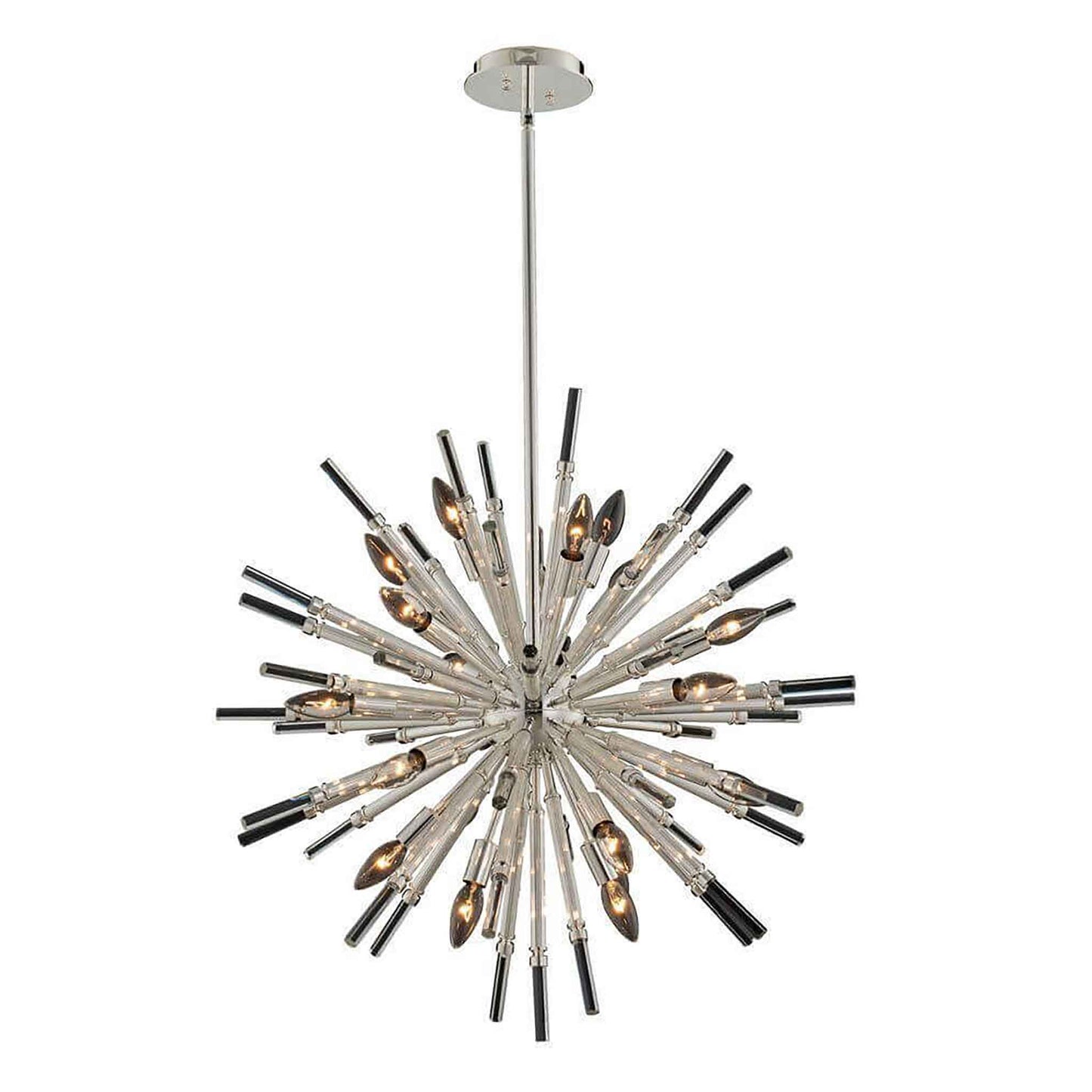 19 light 28 inch silver chandelier