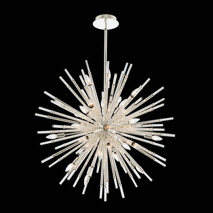 28 light 36 inch silver chandelier