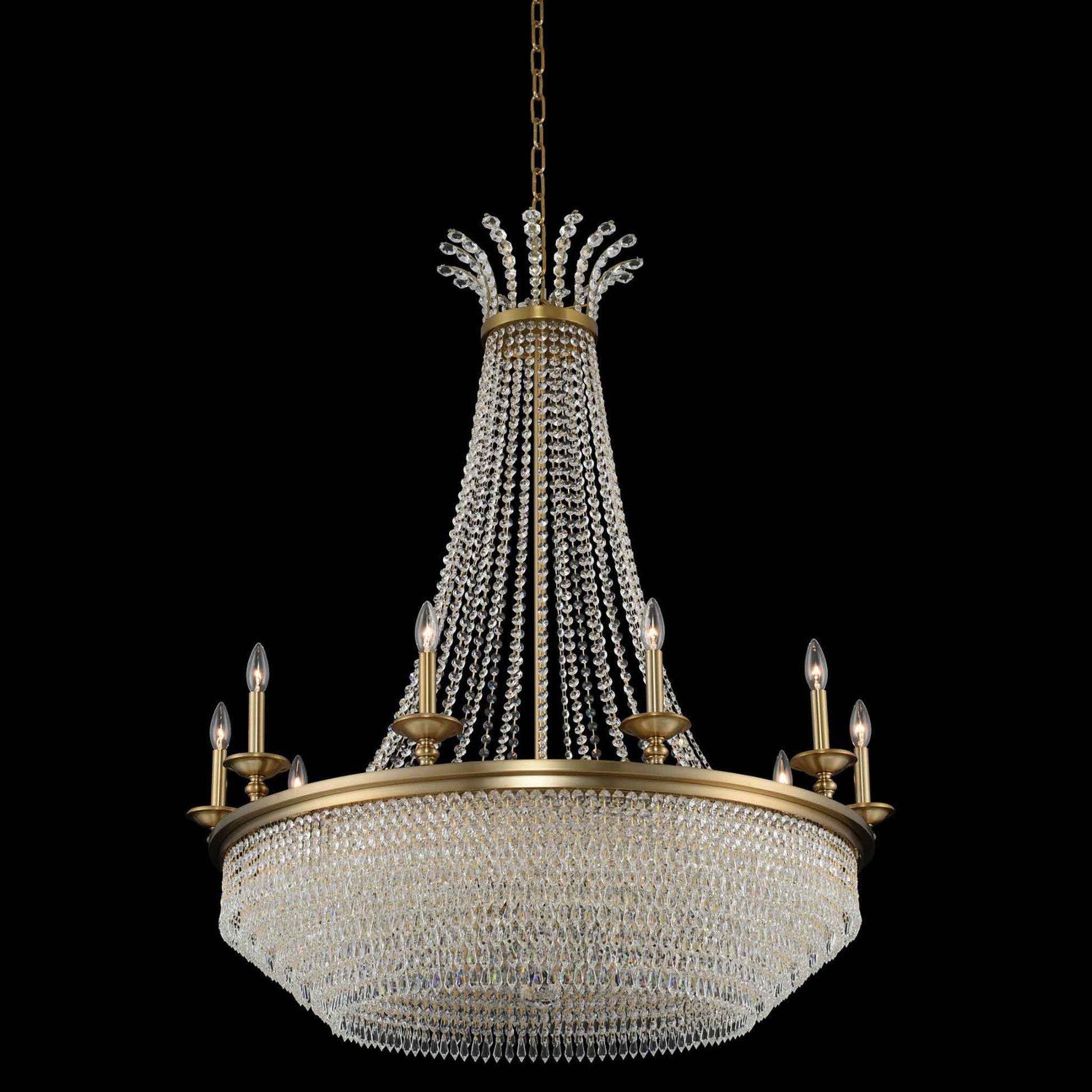 15 light 40 inch winter brass chandelier