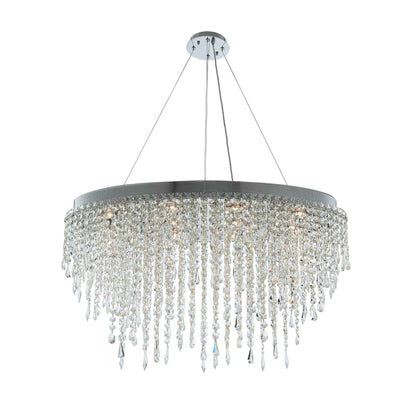 10 light 36 inch chrome convertible pendant - flush mount