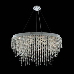 10 light 36 inch chrome convertible pendant - flush mount