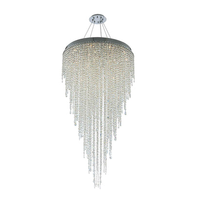 16 light 32 inch chrome convertible pendant - flush mount