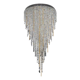 21 light 36 inch chrome convertible pendant - flush mount