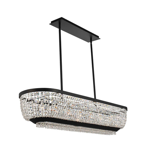 7 light 48 inch black chrome island light