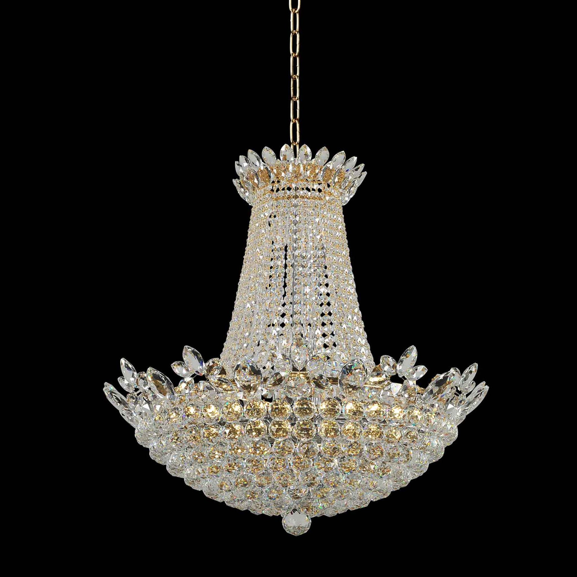 21 light 30 inch 18k gold chandelier