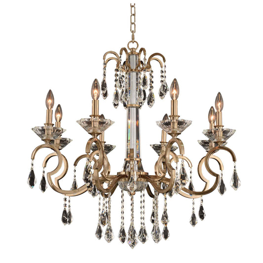 8 light 32 inch gold chandelier