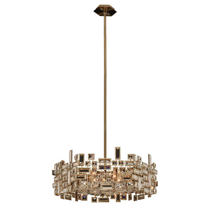 6 light 24 inch gold hexagonal chandelier