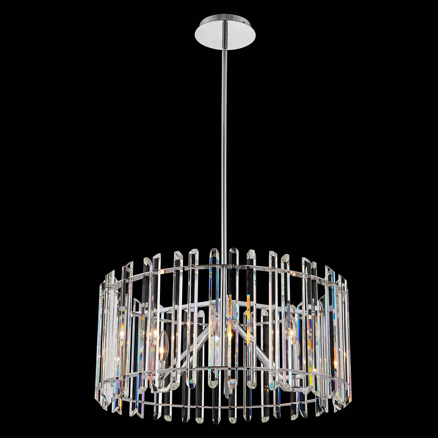 6 light 22 inch chrome chandelier