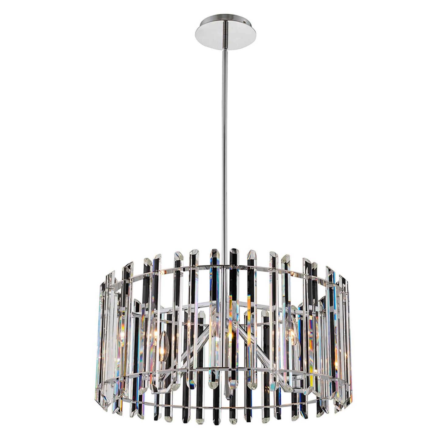 6 light 22 inch chrome chandelier