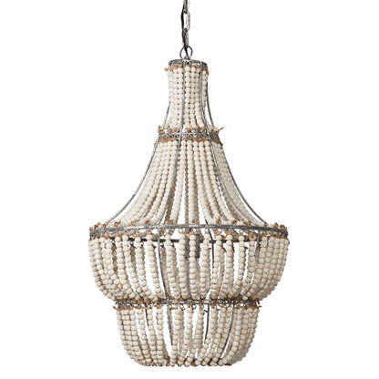 1 light 18 inch white washed chandelier