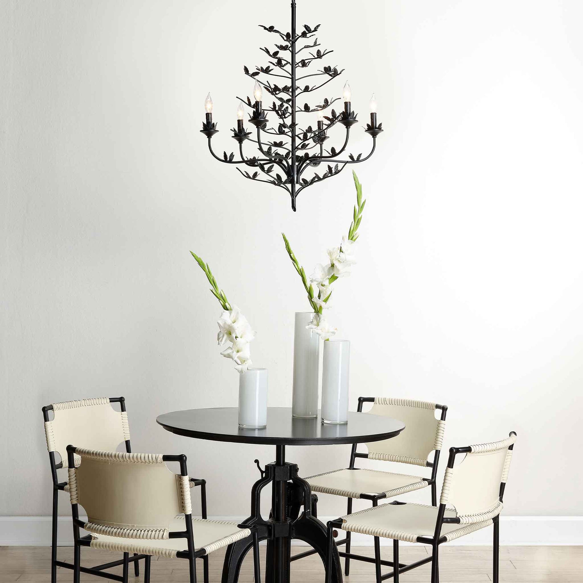 12 light 32 inch black chandelier