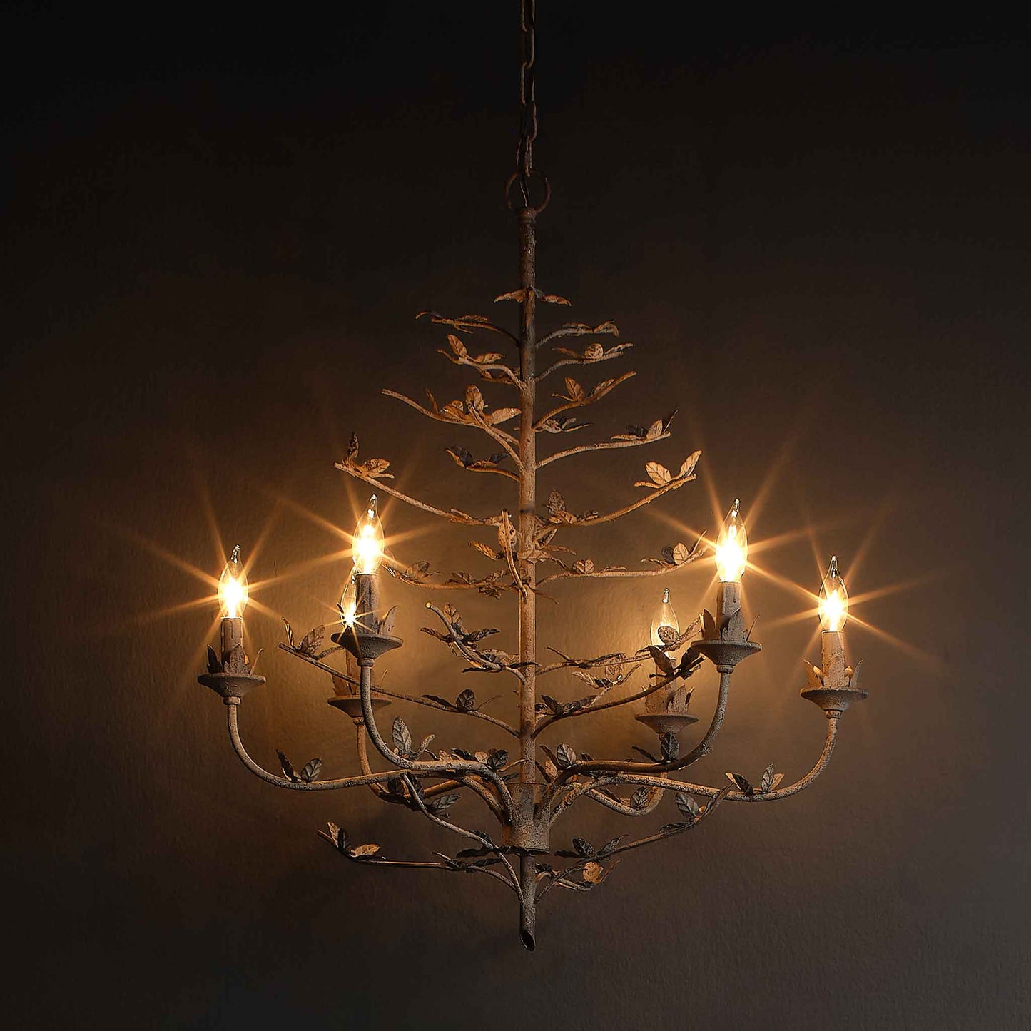 12 light 32 inch rust iron chandelier