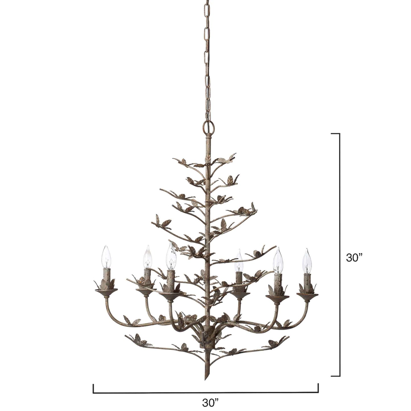 12 light 32 inch rust iron chandelier