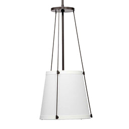 1 light 12 inch bronze white linen pendant