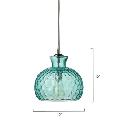 1 light 10 inch blue pendant