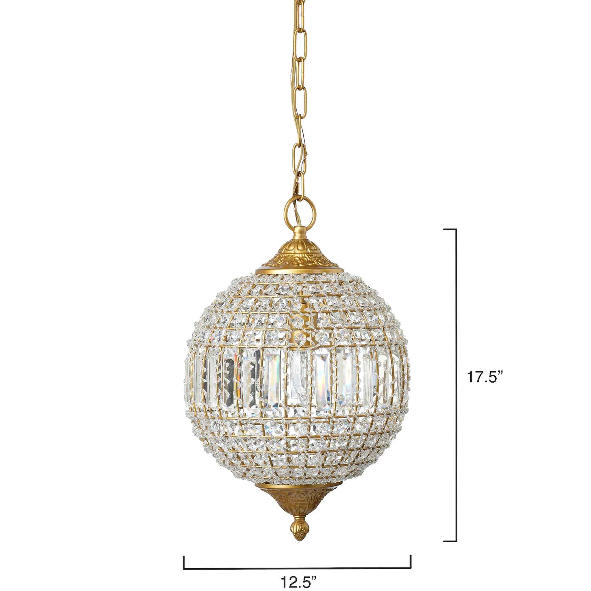 1 light 13 inch antique gold pendant