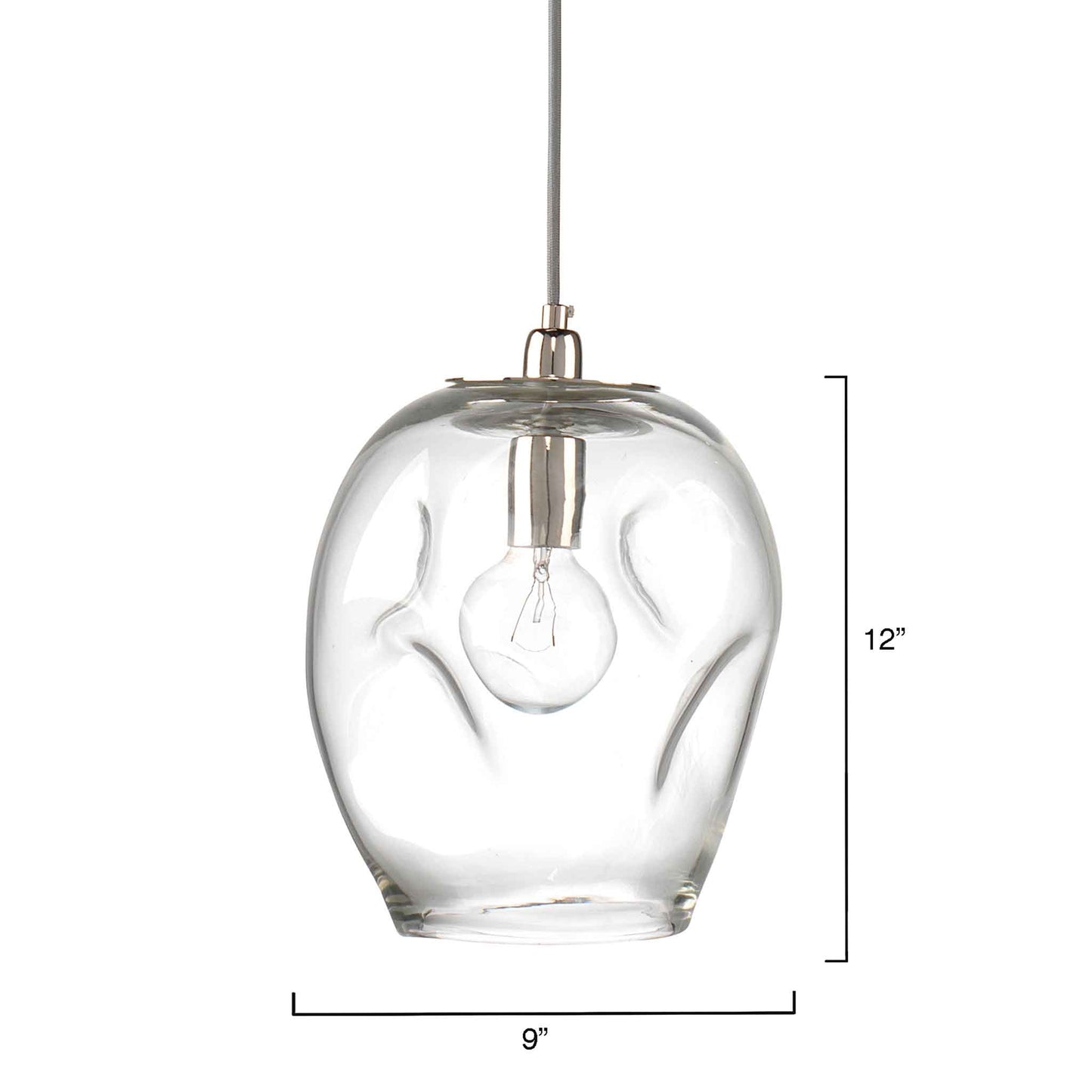 1 light 9 inch clear pendant