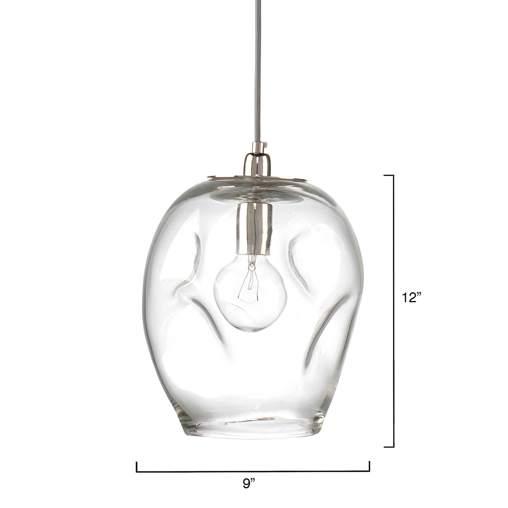 1 light 9 inch clear pendant