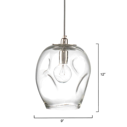 1 light 9 inch clear pendant