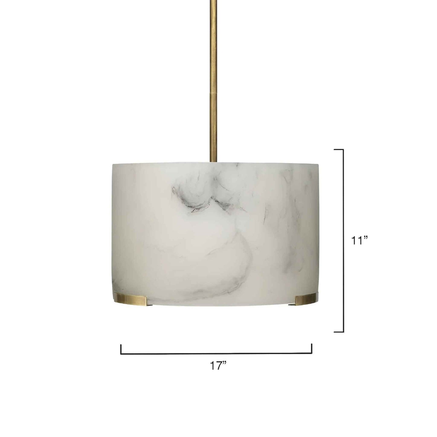 3 light 17 inch white pendant