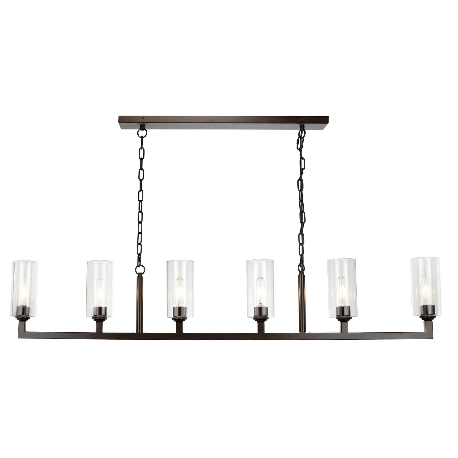 6 light 62 inch oil rubbed bronze chandelier