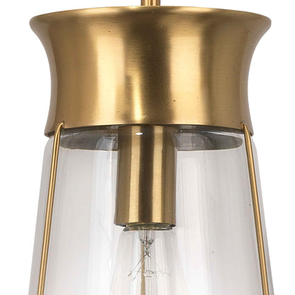 1 light 6 inch brass pendant