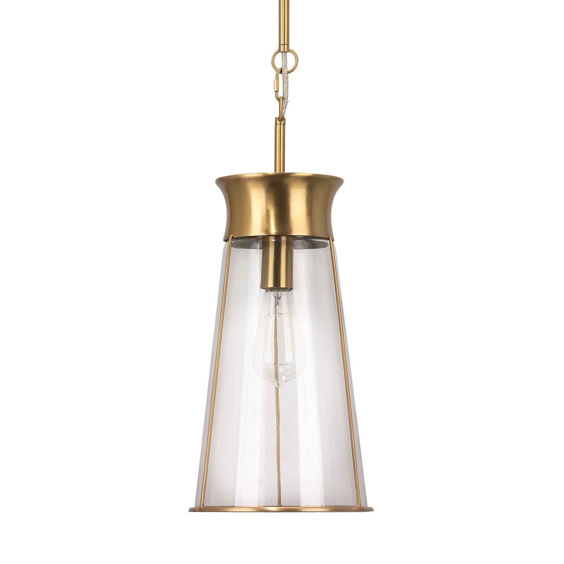 1 light 6 inch brass pendant