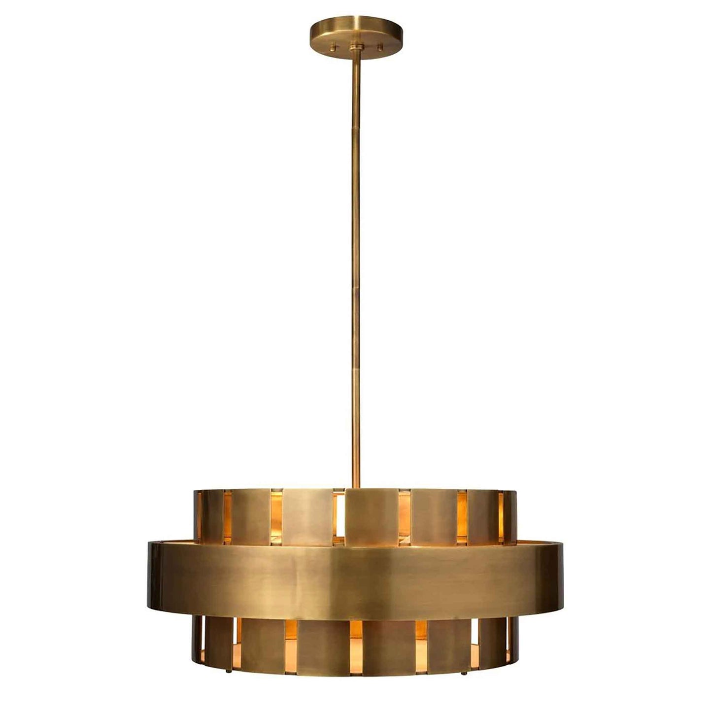 4 light 30 inch brass chandelier