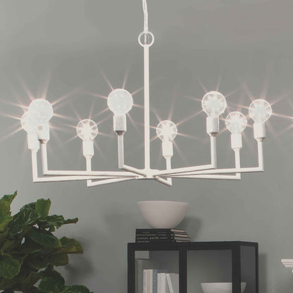 8 light 32 inch white chandelier