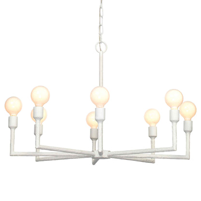 8 light 32 inch white chandelier