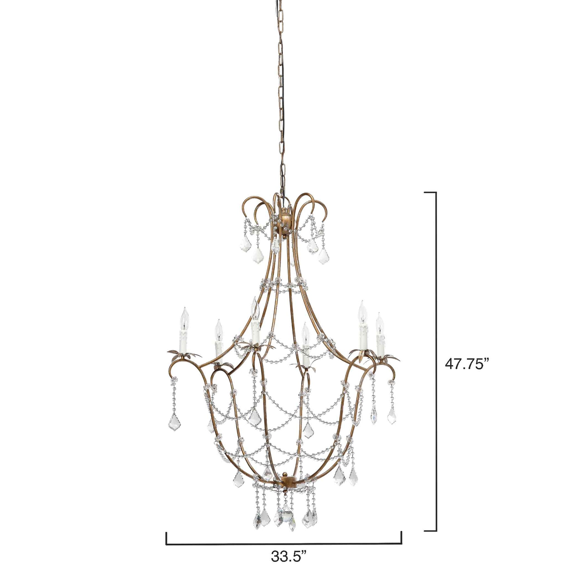 12 light 34 inch champagne clear chandelier