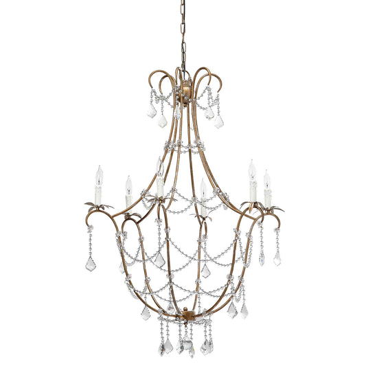 12 light 34 inch champagne clear chandelier