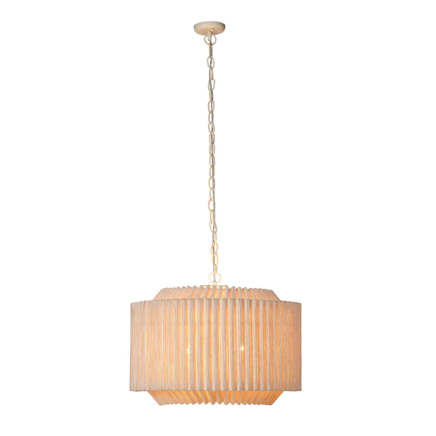 4 light 27 inch off-white natural chandelier