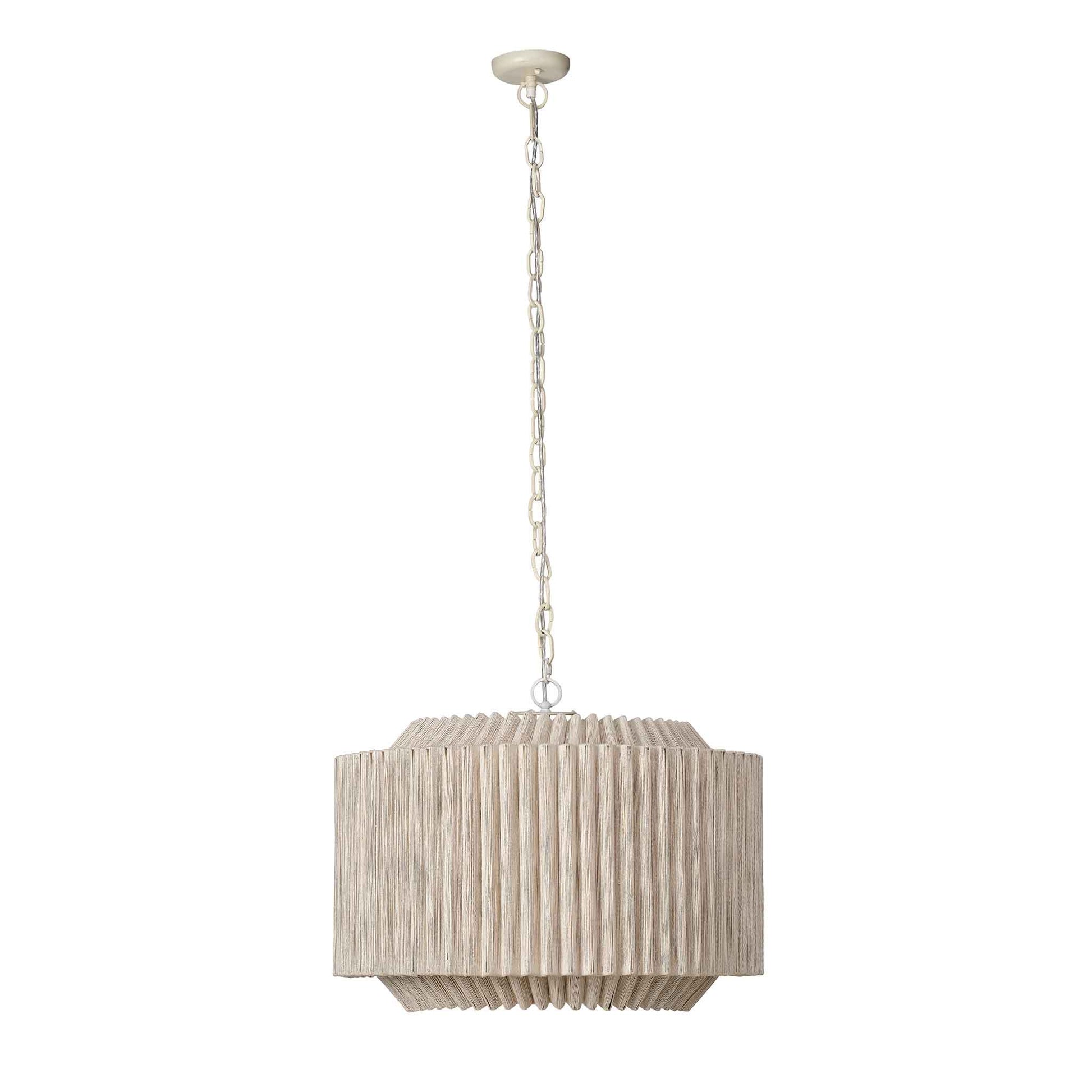 4 light 27 inch off-white natural chandelier