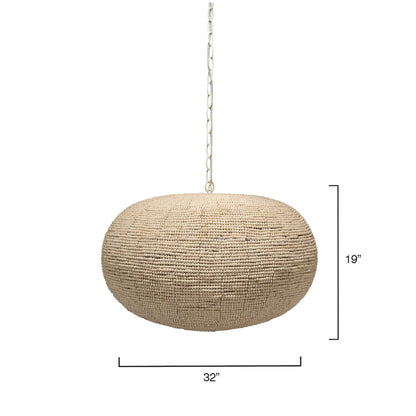 3 light 32 inch natural pendant