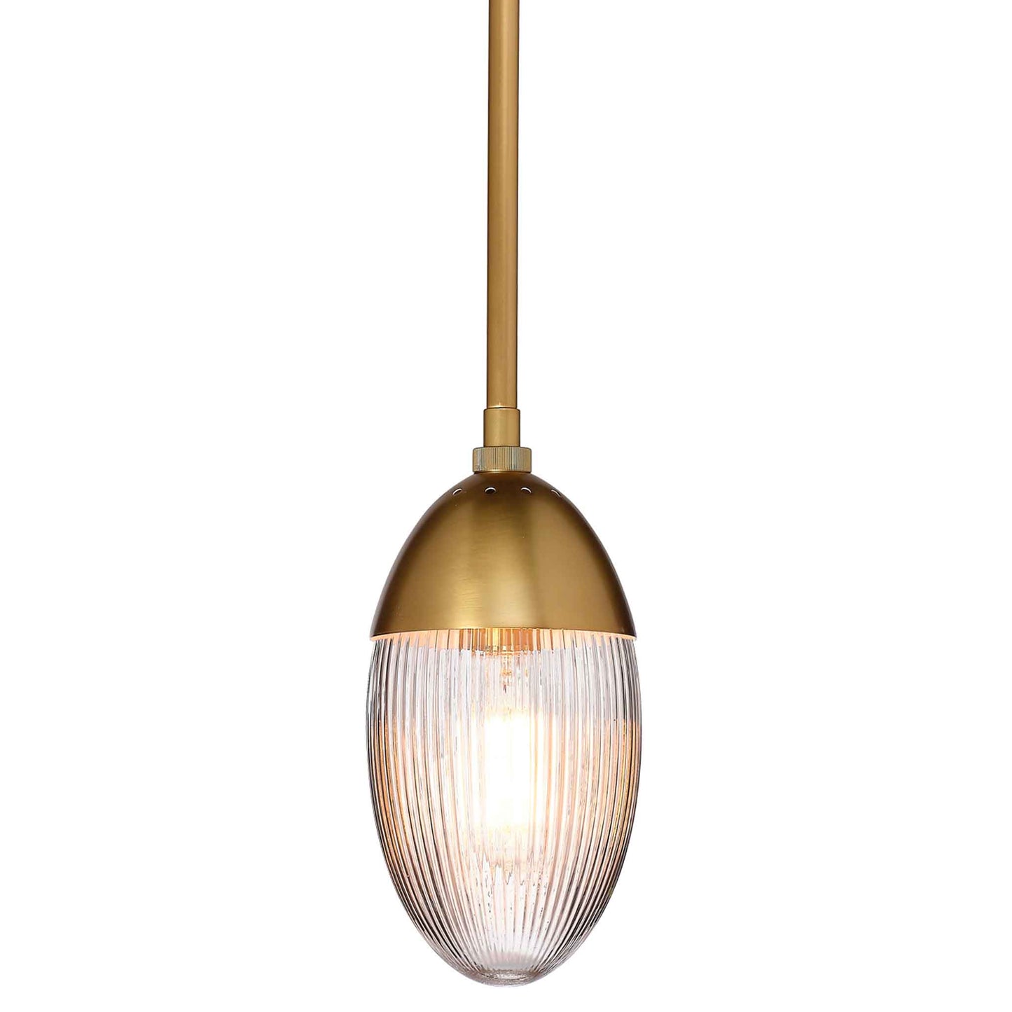 1 light 6 inch polished brass clear glass pendant