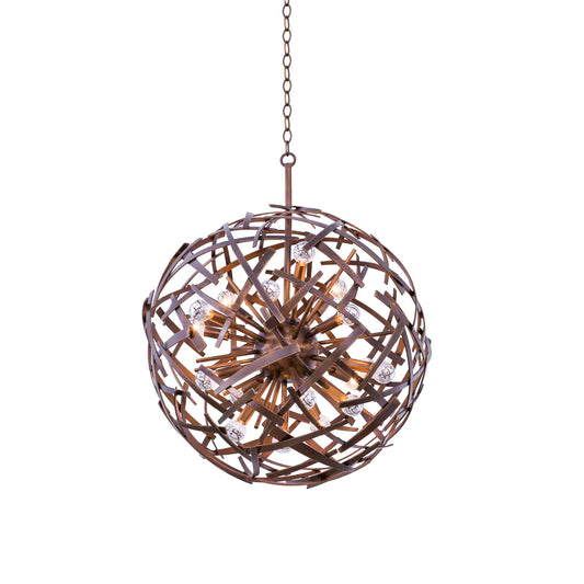 18 light 26 inch copper patina pendant