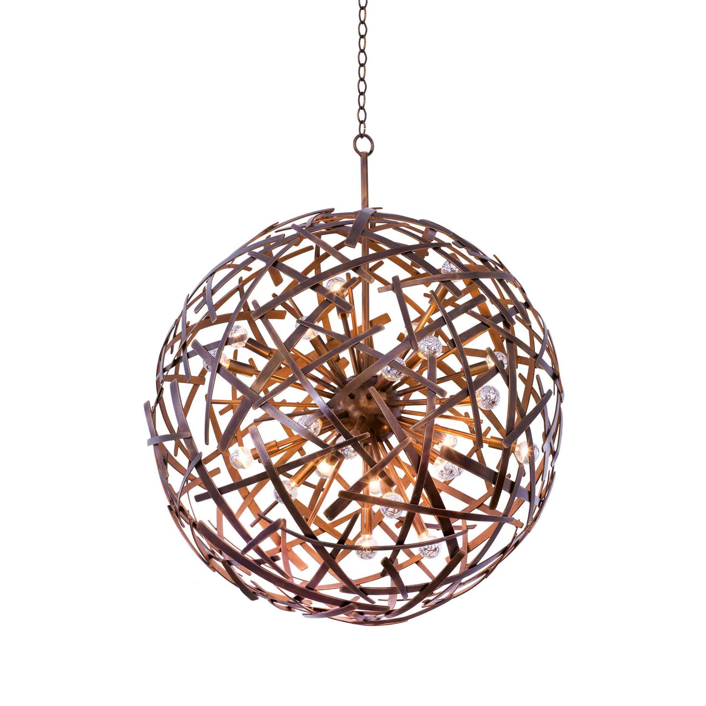 24 light 34 inch copper patina pendant