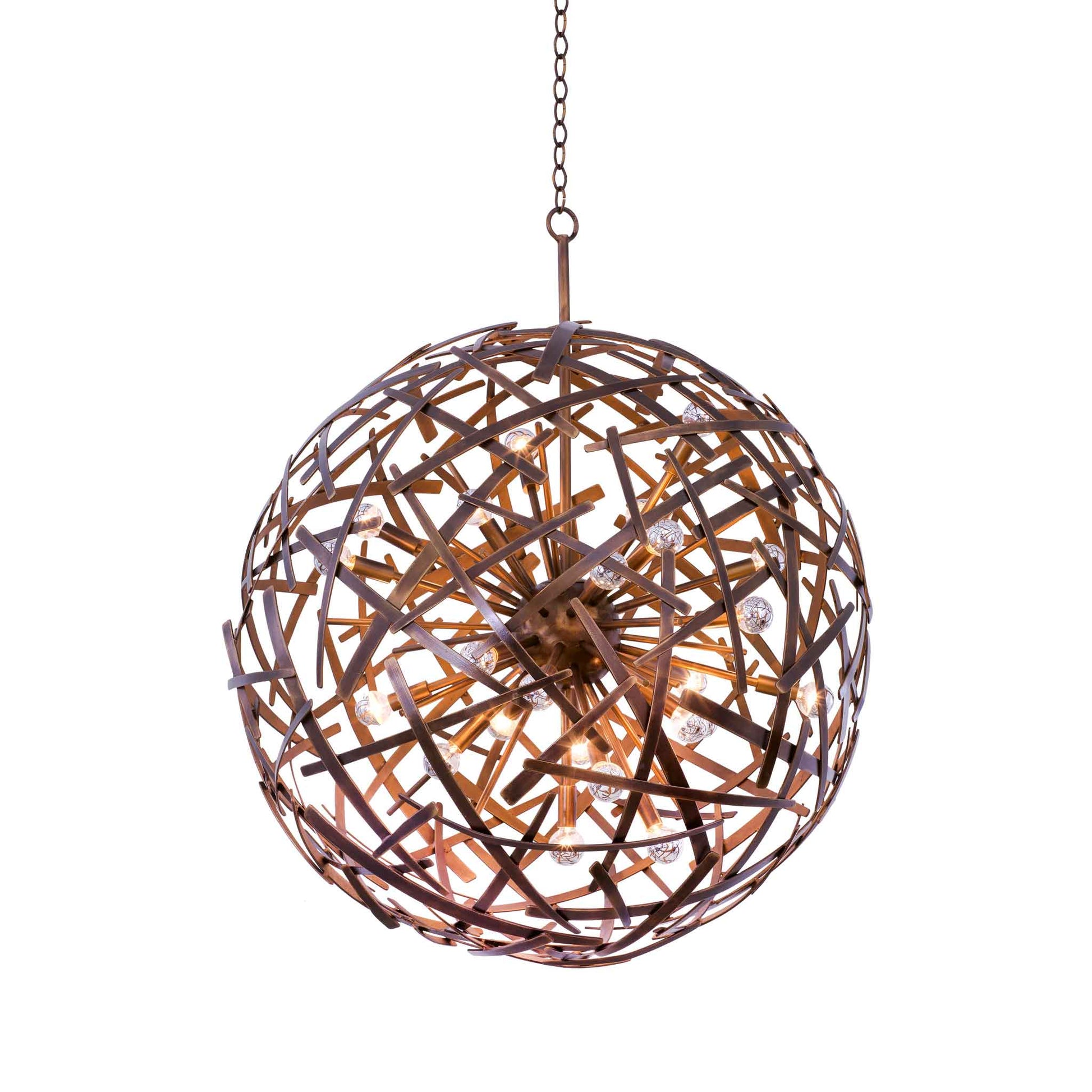 24 light 34 inch copper patina pendant