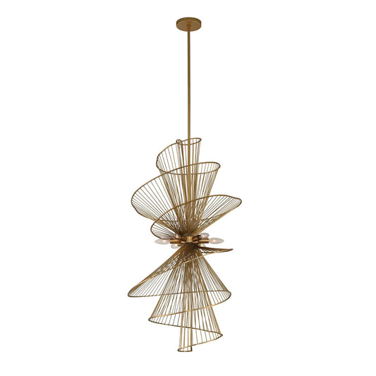 6 light 24 inch nordic brass large foyer