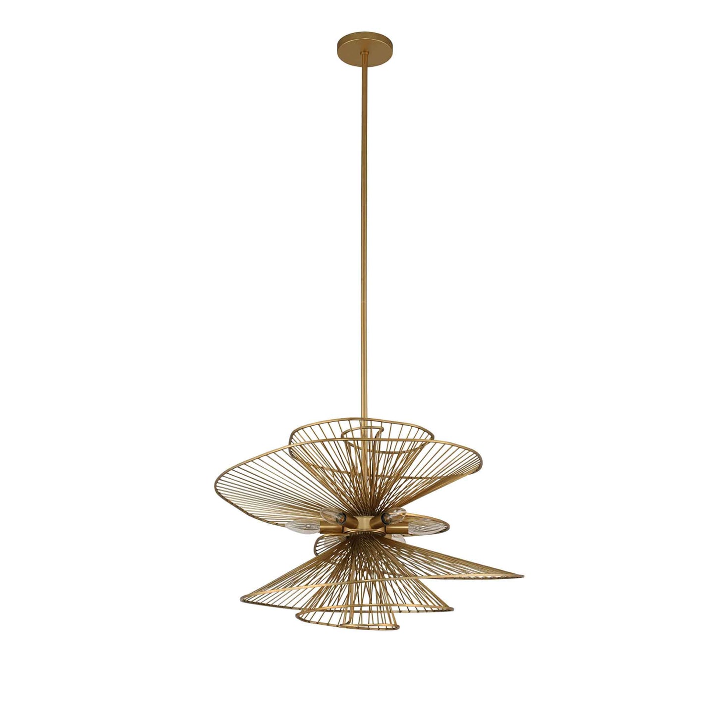 6 light 26 inch nordic brass pendant