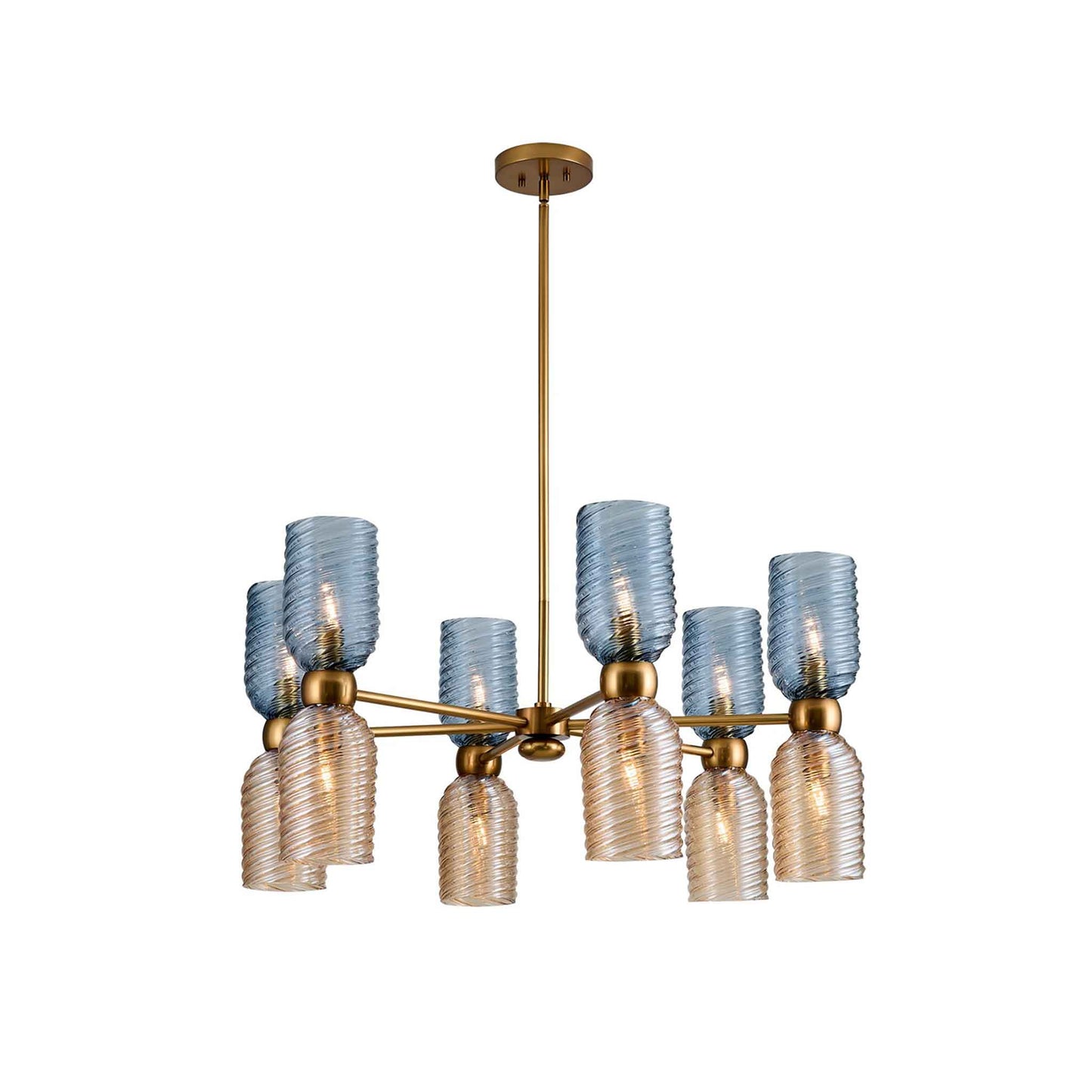 12 light 36 inch aged gold chandelier