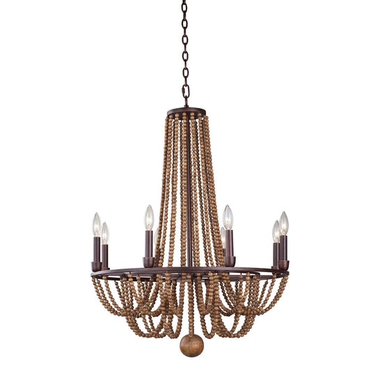 8 light 26 inch royal mahogany chandelier