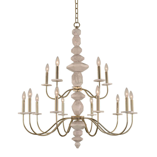 15 light 38 inch 2 tier champagne gold chandelier