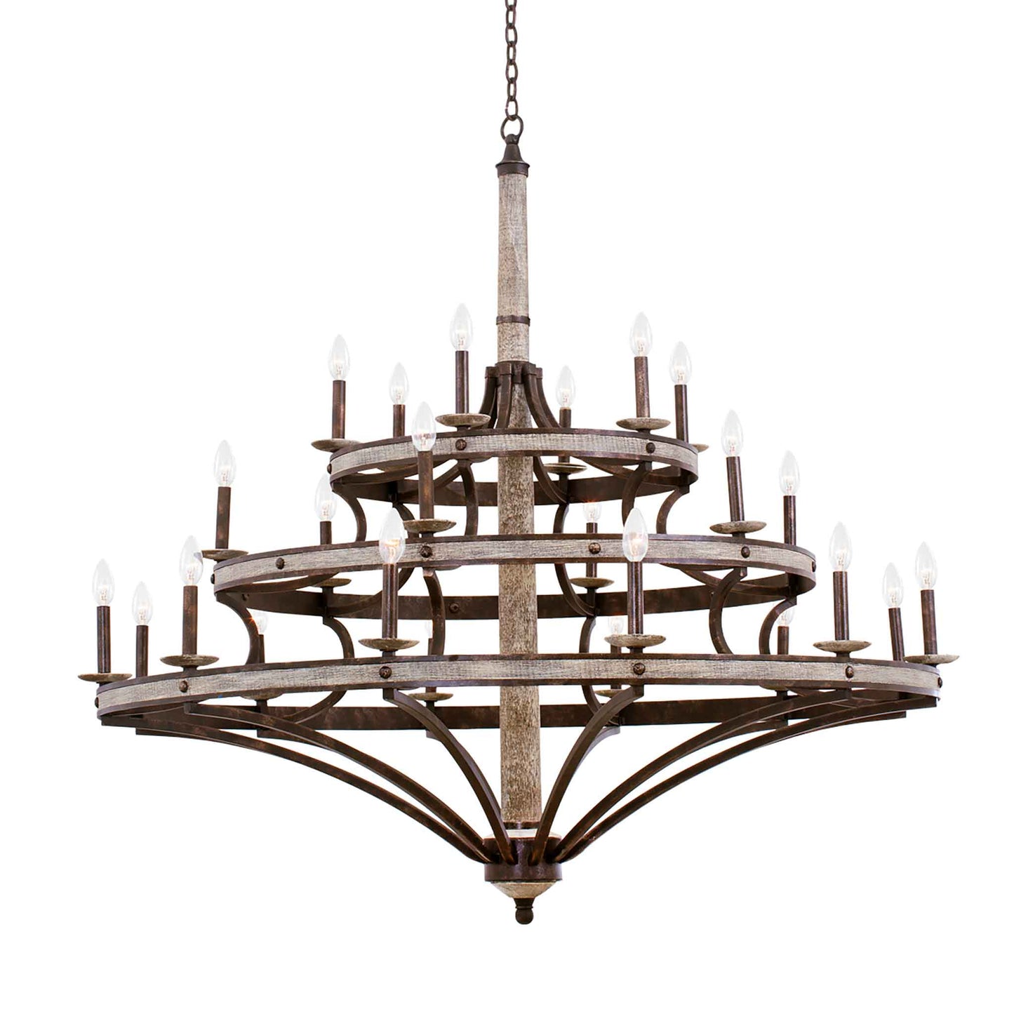 24 light 56 inch 3 tier florence gold chandelier