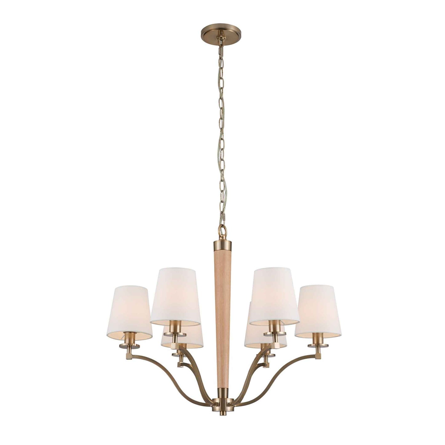 6 light 27 inch champagne gold chandelier