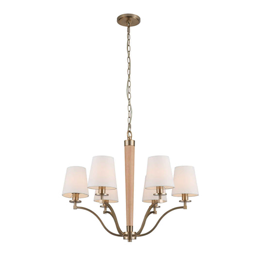 6 light 27 inch champagne gold chandelier