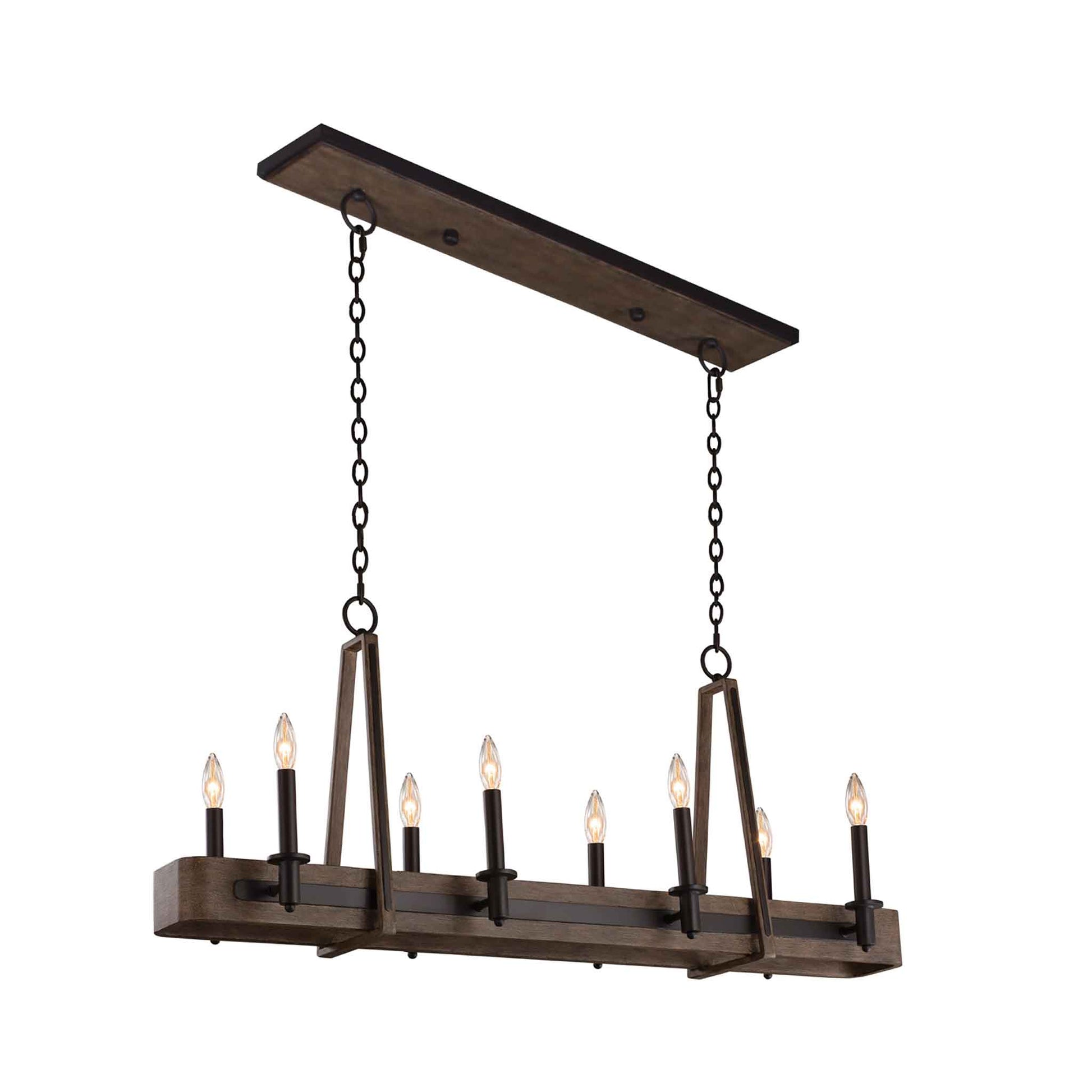 8 light 42 inch satin bronze island light