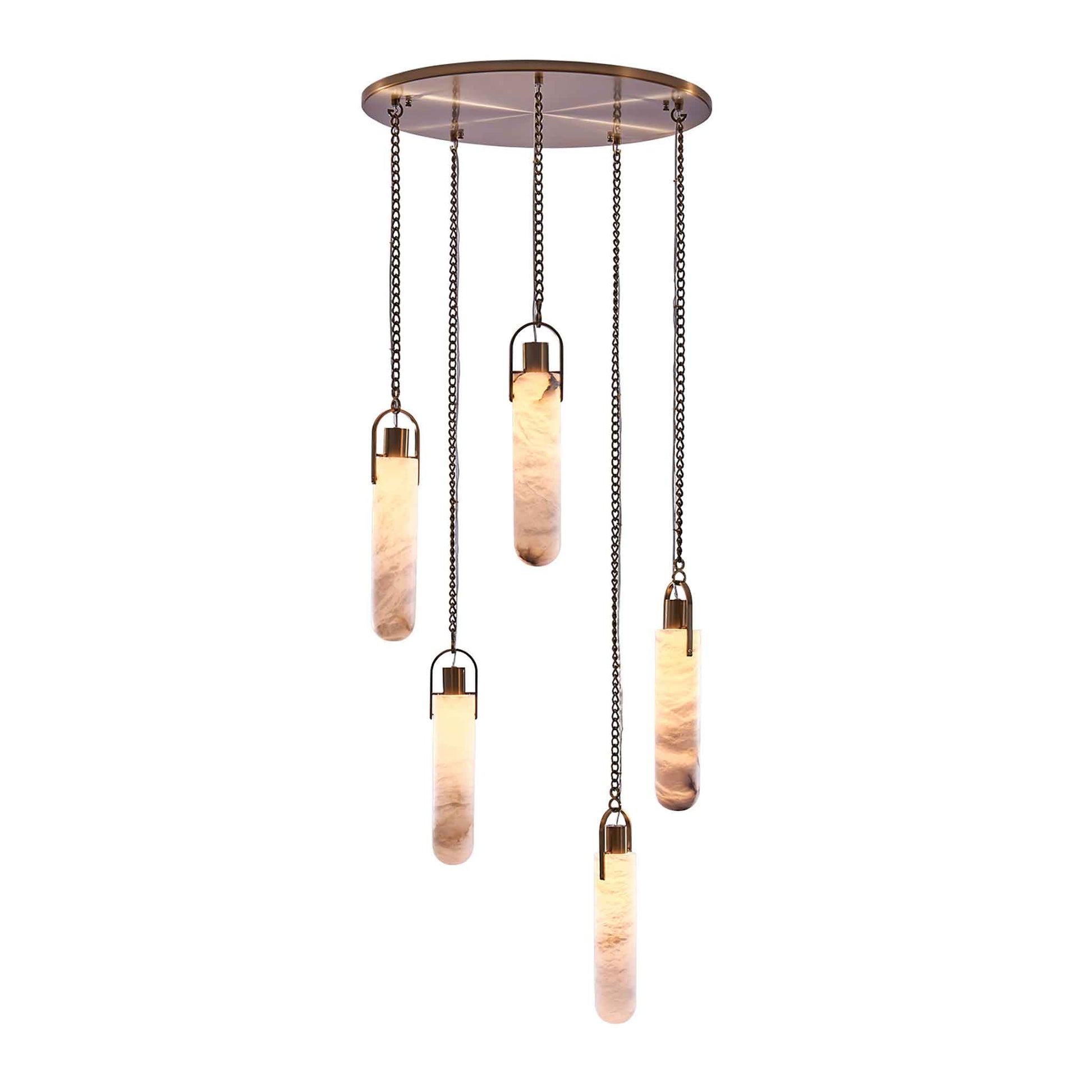 24 inch winter brass full canopy pendant