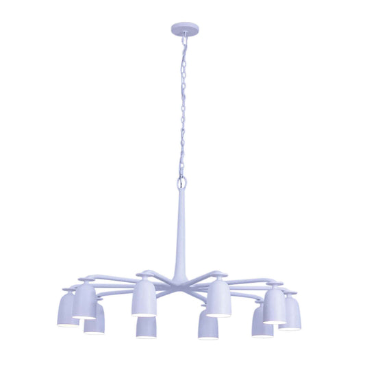 10 light 42 inch matte white   chandelier